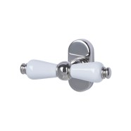 KeyloX 60R weiß Kreuz Fenstergriff Edelstahl poliert