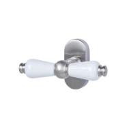 KeyloX 60R weiß Kreuz Fenstergriff Edelstahl satiniert