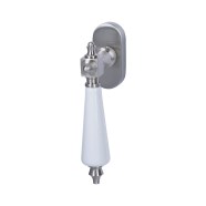 KeyloX 59R weiß Fenstergriff Edelstahl satiniert