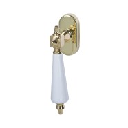 KeyloX 59R weiß Fenstergriff Messing poliert