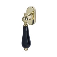 KeyloX 60R schwarz Fenstergriff Messing poliert