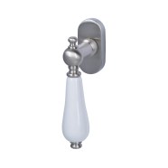KeyloX 60R weiß Fenstergriff Edelstahl satiniert