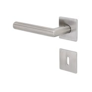 KeyloX 49EF GK3-Türgriff Edelstahl-matt-gebürstet Flachrosette-Eckig