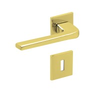 KeyloX 112EF Messing poliert Flachrosette Eckig