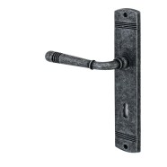 KeyloX 34RL Türgriff Zamak-antik-altgrau Langschildgarnitur
