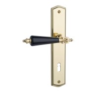KeyloX 59LS GK3-Türgriff Messing-poliert-Schwarz Langschild