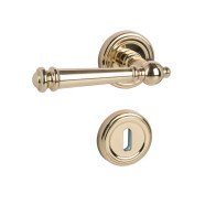 KeyloX 67R Türgriff Messing-poliert Rundrosette