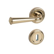 KeyloX 81R GK3 Türgriff Messing poliert Rundrosette