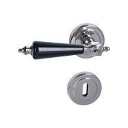 KeyloX 59R GK3-Türgriff Messing-Edestahlfarbig-Schwarz Rundrosette