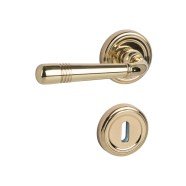 KeyloX 65R GK3 Türgriff Messing poliert Rundrosette