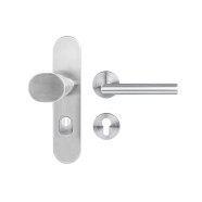 Schutzbeschlag KeyloX 49R Edelstahl matt Drücker